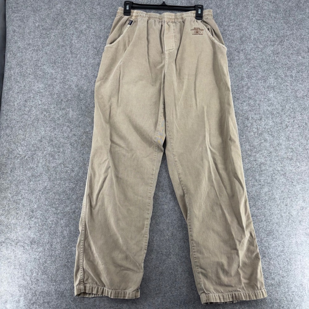 Crazy Shirts Hawaii Mens XL Kona Coffee Dyed Cotton Elastic Waist Pants Tan